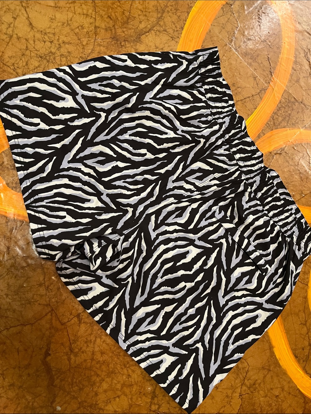 2(X)IST "Sliq Silkie" Zebra Print Lined Swim Trunks size L  NWOT - Picture 2 of 7